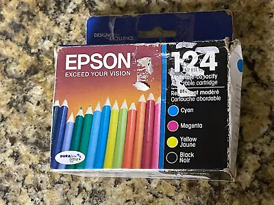 Epson 124 Black C/M/Y 4pk Combo Ink Cartridges*Black CyanMagentaYellow • $14.95