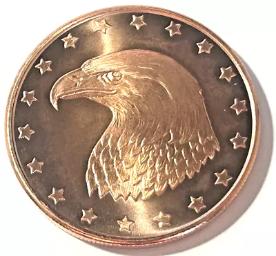 1 Oz Eagle Head Copper Round Coin. • £4.99