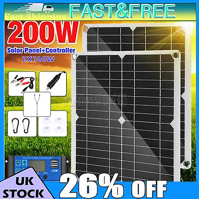 £22.56 • Buy 600W Solar Panel Full Kit 18V Battery 100A Charger Controller For Car RV Caravan