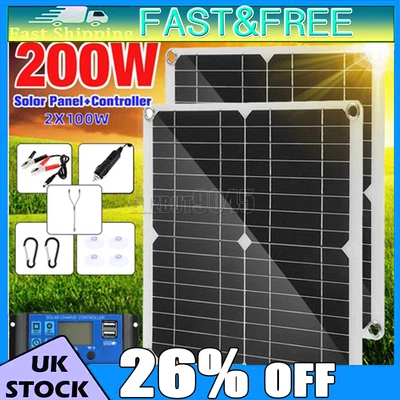 £22.56 • Buy 600W Solar Panel Full Kit 18V Battery 100A Charger Controller For Car RV Caravan