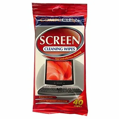 £2.59 • Buy Computer Screen Cleaning Wipes Pack Of 40 Laptop Tablet TV IPad LED LCD Clean