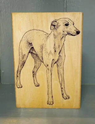 Vintage Stamp Cabana Greyhound Dog Whippet Rubber Stamp Wood Mounted Crafts Art  • $10
