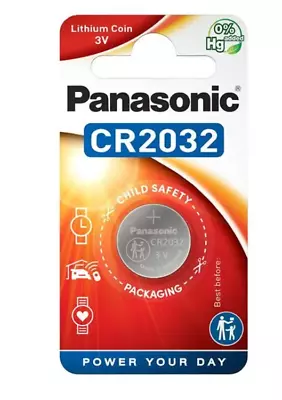 2 X Panasonic CR2032 Lithium Coin Cell 2032 3V Battery Car Key Fobs Toys Remote • £2.45