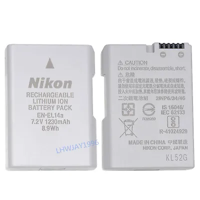 NEW Original Nikon EN-EL14a Battery For P7800 P7700 D5100 D5300 D5500 D3300 MH24 • $14.23