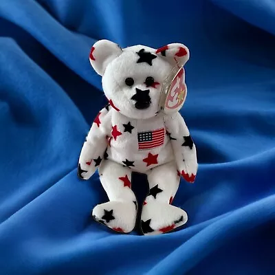 TY Beanie Baby Glory The 4th Of July Star Nose Bear W Tags 1998 Gen 5 • $4.49