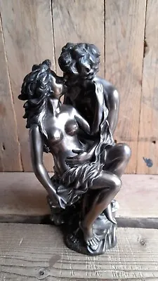 Crosa Cold Cast Bronze Effect Lovers Figurine Seated Couple - 30cm Tall • £35