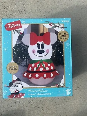 Christmas Disney 3.5 FT LED Minnie Mouse Snowman Holiday Airblown Inflatable NEW • $30.99