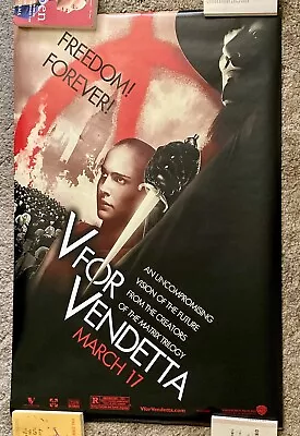 V For Vendetta Poster Original 40x27 Inches Natalie Portman  • $50