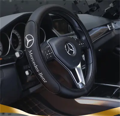 38cm/15inch Steering Wheel Cover For Mercedes Benz New Faux Leather Nice Black • $29.99