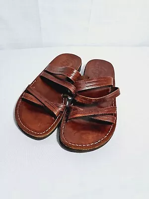 Camel Jesus Sandals Brown Genuine Leather Greek Roman • $45