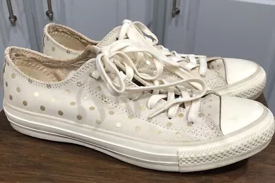 Converse All Star Crème With Gold Dots Women’s Size 7.5 • $12