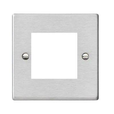 Hamilton EuroFix Hartland Satin Steel 2 Gang 50x50mm Aperture Front Plate 74EURO • £5.99