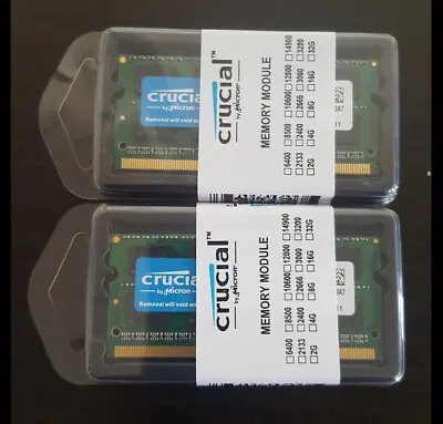 Crucial 16GB 2x 8GB DDR3L 1600MHz PC3L-12800 SODIMM 204-pin Laptop Memory RAM • £26.99