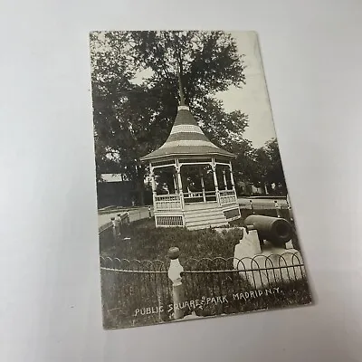 Vintage RPPC Postcard Madrid NY Public Square And Park • $14