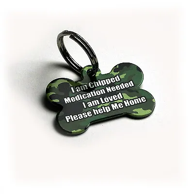 Personalised Pet ID Tags Custom Pattern Dog Tags For Dogs Collar Name Metal Disc • $3.97