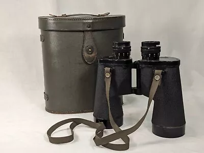 Vintage WWII M15 Binoculars 7x50 W/ M44 Leather Carrying CASE & Strap Military • $95