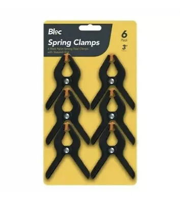 6Pack 3  SPRING CLAMPS Holder Black Nylon-Market Stall Building Clip Table Cloth • £4.90