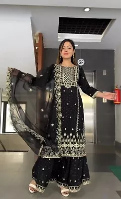 Salwar Kameez Pakistani Indian Suit New Wedding Sharara Party Wear Dress For Her • $84.70