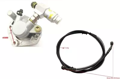 FRONT ABS BRAKE CALIPER + 60  Hose FOR GY6 MOPED SCOOTER MOTORCYCLE BK16 • $39.99