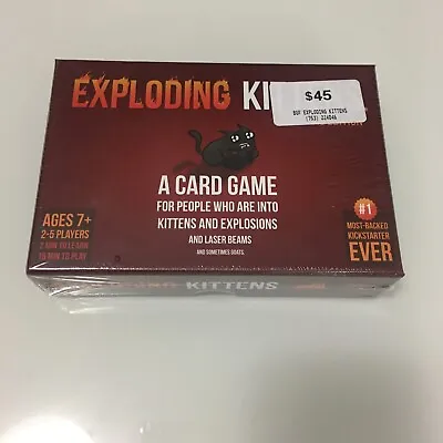 $45 • Buy Exploding Kittens - Party Card Game Play - Original Edition - Fun For Everyone