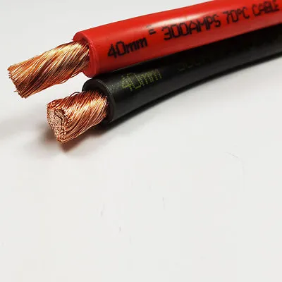 £58.99 • Buy 40mm2 300 A Amps Flexible PVC Battery Welding Cable Black Red 1 - 100M M Lengths