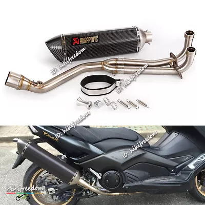 Slip On For Yamaha TMAX 530 500 2008-2016 Full Exhaust Header Pipe 570mm Muffler • $205.96