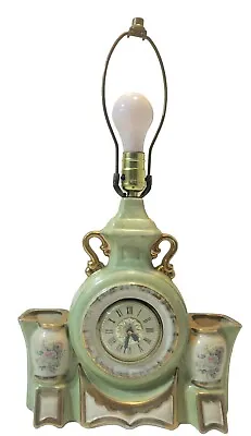 Vintage Lanshire Self Starting Model 13 Porcelain Ceramic Electric Clock & Lamp • $35