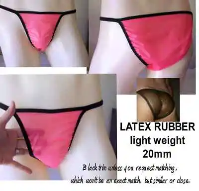 Men's Latex SEAMLESS Flat Front Brief String Bikini Exotic Sexy Rubber Undies • $20.97