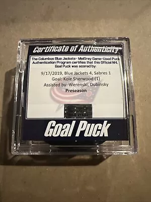 Kole Sherwood NHL Goal Scored Puck - September 17 2019 - Meigray COA • $99.48