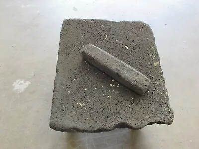 Antique Metate #30-Grinder-Rustic-Complete-Old Mexican--Primitive-13x16.5x8.5 • $249.97