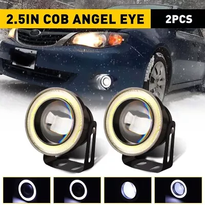 2X 2.5  White LED Fog Light Lamp Projector Angel Eye Halo Ring Lights Waterproof • $16.99