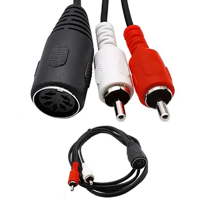 DIN 7-Pin 7 PIN Female Plug To Dual 2 RCA Male Jack Audio Adapter Cord Cable • $3.49