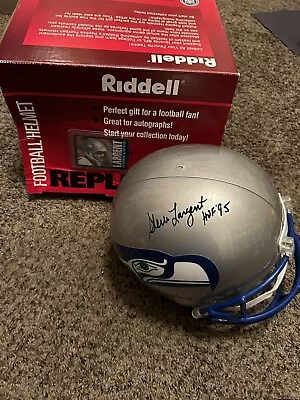 STEVE LARGENT AUTOGRAPHED SEAHAWKS THROWBACK FULL SIZE HELMET HOF Inscription • $175