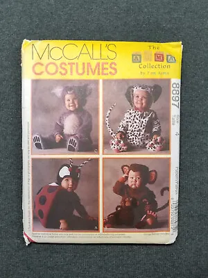 McCall's Pattern #8897 ~ Koala Monkey Dog Lady Bug Jumpsuit ~ Child 4 ~ FF/UC • $10