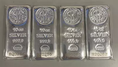 Lot Of 4 Silver 10 Oz Nadir Metal Rafineri Bullion 999.9 Fine Silver Bars • $1097.83