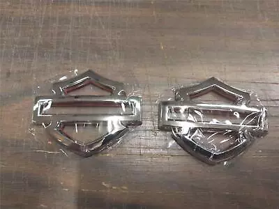 Chrome CVO Gas Tank Emblems Badges Stickers Harley Davidson Bar Shield 3 1/2  Pr • $118.01