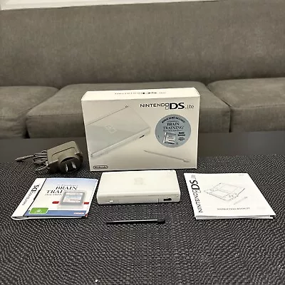 Nintendo Ds Lite Game Console White Brain Training Bundle • $129