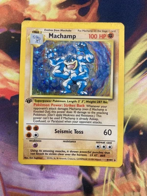 £0.99 • Buy 🔥1st Edition Machamp 8/102🔥 Original Base Set Holo Rare Pokemon Card WOTC