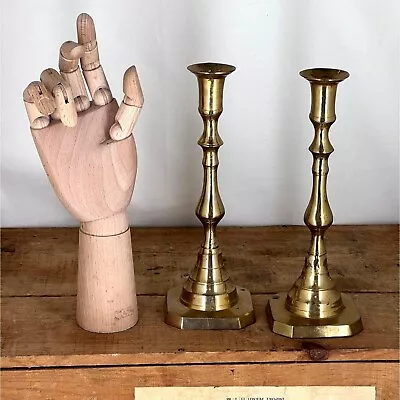 Vintage Brass Candlesticks - Made In India - Beautiful Patina • $24