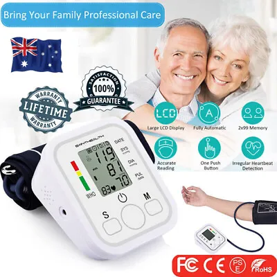 Digital Upper Arm Blood Pressure Meter Automatic Heart Rate BP Monitor Machine • $20.99