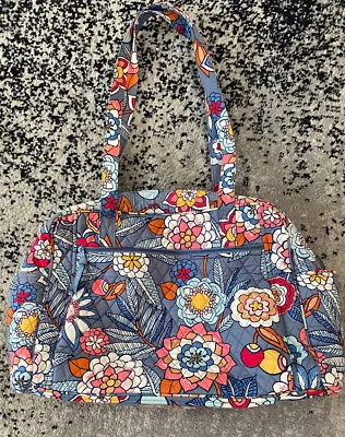 VERA BRADLEY VILLAGER SHOULDER BAG TOTE BAG Floral Design Diaper Bag 20”x12” • $34.99