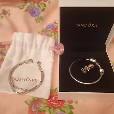 Genuine Pandora Ale 925silver Bracelet+kids Daughter Bambi Bangle+charm • £10