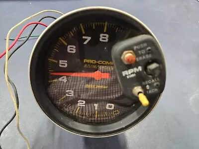 Auto Meter 6809 5  Pro-Comp Tachometer 0-9000 RPM Memory Recall. Tesred / Works • $99.99