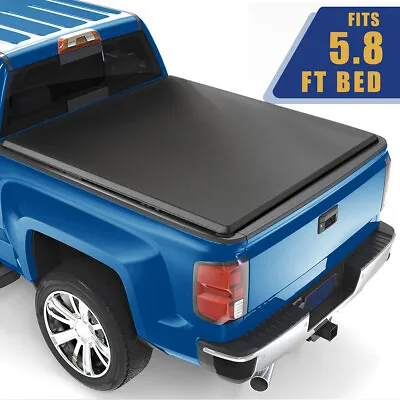 5.8FT Soft Roll-Up Tonneau Cover Truck Bed For 2007-2024 Silverado Sierra 1500 • $136.99