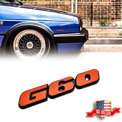 Red G60 Emblem Badge Sticker Trunk Bumper Decal For VW Jetta Golf Corrado MK2 • $8.99