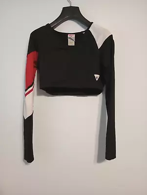 VTG Varsity Spirit Cheerleader Long Sleeved Bluack/White/Red Crop Top Size Large • $19.99