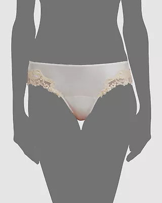 $285 La Perla Women's White Maison Silk Satin Thong Panty Size XS • $91.58