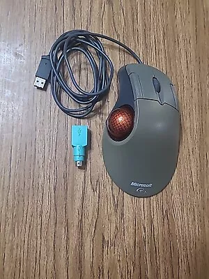 Microsoft Trackball Optical 1.0 USB X08-70390 PC Mouse Tested Working • $22.99