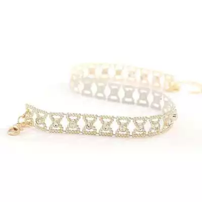 Women Crystal Rhinestone Pendant Choker Collar Gold Chain Necklace • $6.29