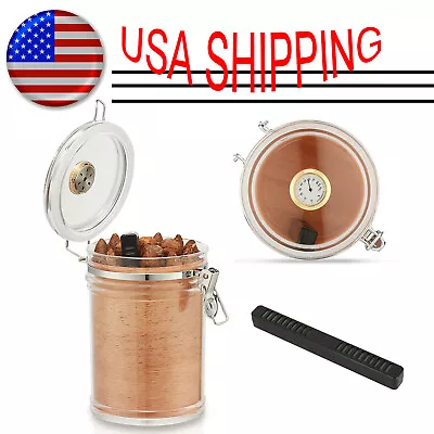 $28.99 • Buy Acrylic Humidor Jar W/ Humidifier Cigar Case Humidor Hold 18 Cigars Hygrometer